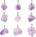 Fashewelry 30Pcs Natural Irregular Amethyst Rock Stone Pendants Healing Crystal Chakra Gemstone Charms for Jewelry Making Hole: 4x4mm...