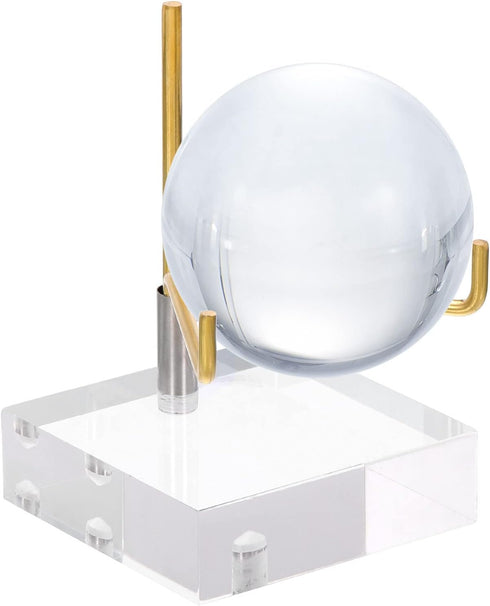 PATIKIL 2" x 2" x 1" Acrylic Display Stands, Display Easel Holder Brass Arm Crystal Display Stand for Mineral Gemstone, Clear...