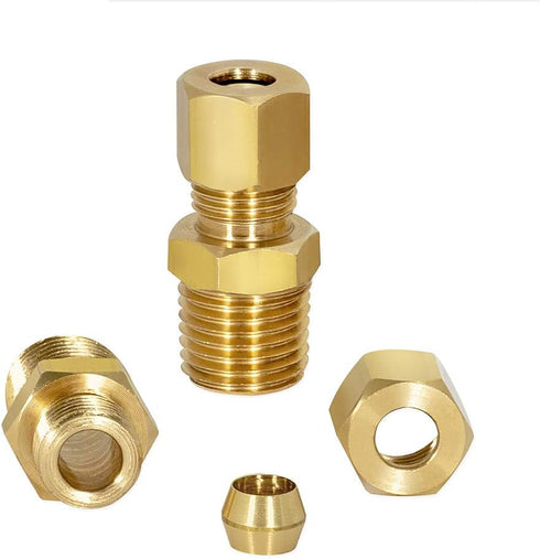 EZ-FLO 10 Inch Line Water Filter, Brass 1/4 Inch MIP x 7/16 Inch Compression Adapters, 1500 Gallon Capacity, 60458N...