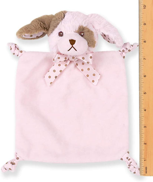 Bearington Baby Wee Wiggles, 8 x 7 Inch Small Pink Puppy Stuffed Animal, Baby Security Blankets for Girls, Dog Lovey...
