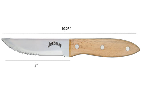 Jim Beam Steak Knife Set (4 Pack), JB0165, 10", Brown...