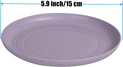Wheat Straw Plates Lightweight Unbreakable Dinner Dishes Plates Set Dishwasher & Microwave Safe (Small 6 Pack 5.9')...