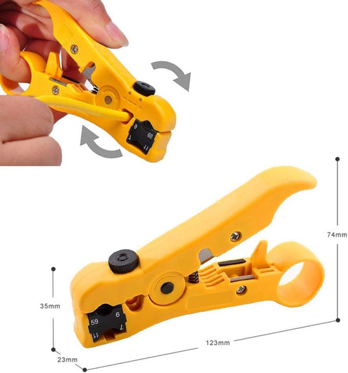 Universal Coaxial Cable Stripper Cutter Stripping Tool for Flat/Round UTP Cat5 Cat6 Coax RG59 /RG6/7/11, 2 Pack...