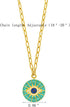 Obidos 14k Gold Plated Evil Eye Turquoise Pendant Necklace for Women 18-20Inch,Round Circle Disk Minimalist Jewelry...