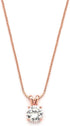Mariell Cubic Zirconia Crystal Rose Gold Pendant Necklace for Women, 2 Carat CZ Bridal Wedding Jewelry...