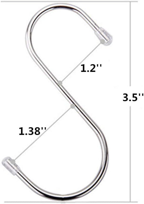 S Hooks Heavy Duty, S Hooks for Hanging Plants,Clothes,Pots,Pans,Cups,Bags,Jeans,Towels and in Work Shop,Bathroom,Garden 10 Pack 3.5Inch...