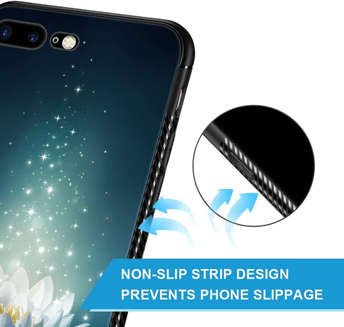 ZHEGAILIAN Case Compatible with iPhone SE 2022,White Lotus Night Cases Compatible with iPhone SE 2022 for Girls,Non-Slip Pattern Design Back Cover...