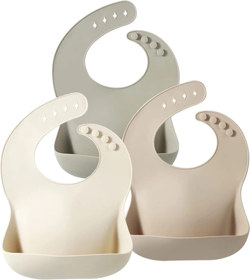 PandaEar Silicone Baby Bib for Girls Boys| Adjustable Waterproof Eating Bibs| BPA Free Soft Durable Silicone Bibs for Babies & Toddlers with Large...