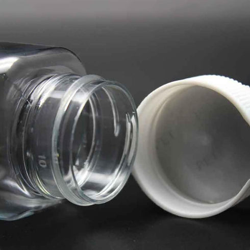 5 Pcs 80ml Empty Plastic Pill Bottles Clear Pill Dispenser Containers Solid Powder Storage Vials Square Liquid Sample Bottle for Crafts...