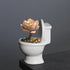 Cute Toilet Bowl Succulent Planter Pot with Drainage Tray, White Ceramic Cactus/Flower Container, Bonsai Holder for Air Plants...