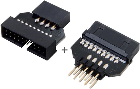 chenyang 2 Pack USB 2.0 Front Panel Header 9/10Pin Male/Female to 19/20Pin Male/Female Mainboard Header Gender Changer Connector Adapter...