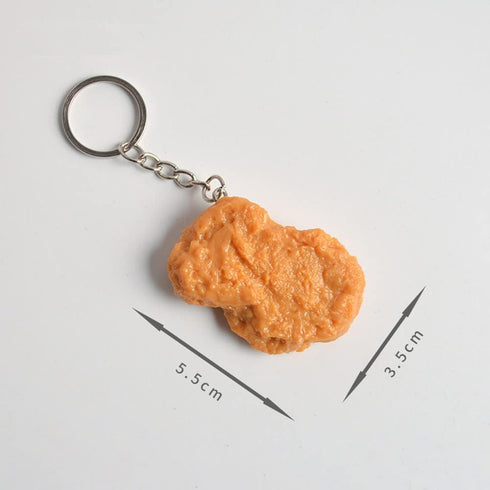 tenghong2021 Imitation Food Keychain French Fries Chicken Nuggets Wing Food Creative KeyRing Fun for Handbag Car...