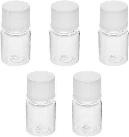 Othmro 10Pcs 5ml Plastic Bottles, Lab Cylindrical Chemical Reagent Bottle, Wide Mouth Laboratory Reagent Bottle, Sample Sealing Liquid Storage Con...