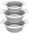 QiMH Collapsible Colander and Strainer Set of 3-2 PC 4 Quart(1 gal) and 1 PC 2 Quart(0.5 gal) - BPA Free & Dishwasher-safe Silicone Kitchen Foldab...