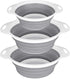 QiMH Collapsible Colander and Strainer Set of 3-2 PC 4 Quart(1 gal) and 1 PC 2 Quart(0.5 gal) - BPA Free & Dishwasher-safe Silicone Kitchen Foldab...