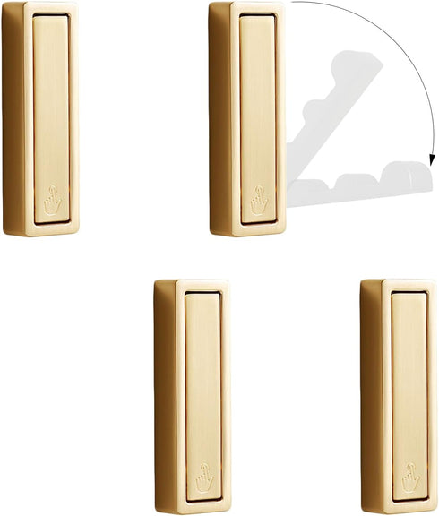 4Pcs Foldable Hooks Wall Mount Zinc Alloy, Bathroom Wall Hook Retractable for Hanging Clothes, Keys, Towels, Folding Hooks with Fixing Accessories...