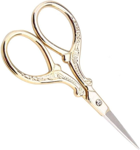 Crossstitch Scissors, Premium Tailor Scissors Fabric Scissors DIY Antique Sewing Shears Dresser Embroidery Tool Small Scissor(Gold)...