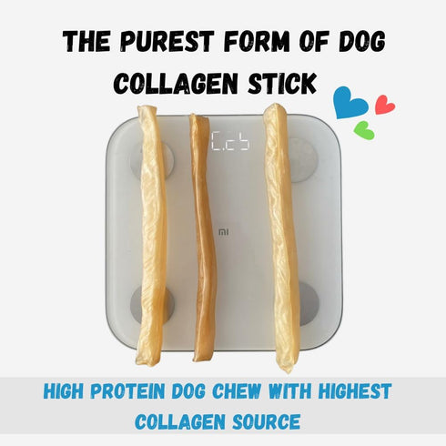 Amazing Dog Treats - Large Collagen Stick - (6 Inch - 8 Count) - Collagen Beef Cheek Rolls for Dogs - 100% Pure Collagen Sticks for Dogs - No Hide...