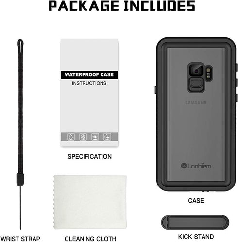Lanhiem for Samsung Galaxy S9 Case, IP68 Waterproof Dustproof Case with Built-in Screen Protector, Rugged Full Body Shockproof Protective Phone Co...