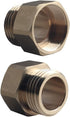DEWHEL 2 Pack Brass Hose Bib Adapter Include Rubber Washer Compatible with Arrowhead 1-1/16" Fine Thread Female...