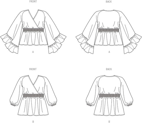 BUTTERICK B6931W2 Women's Semi-Fitted Pullover Top Sewing Pattern Kit, Design Code B6931, Sizes 20W-22W-24W-26W-28W Small...
