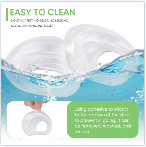 Heel Donut Cushions, Heel Cups, Silicon Insoles, One Size Fits All - 1 Pair...