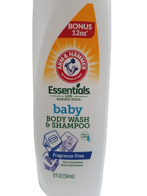 Arm & Hammer Essentials Baby Body Wash & Shampoo (Fragrance-Free)...