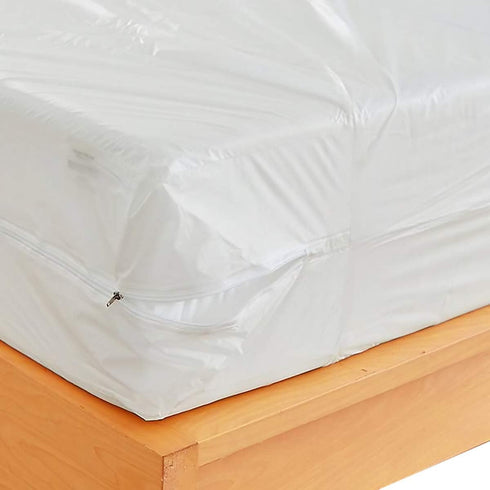 Waterproof Zippered Plastic Mattress Protector Encasement, Vinyl Mattress Bed Cover Proof (Twin Size)...