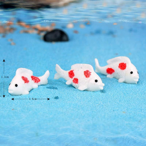 16 pcs Fish Frog Lotus Miniatures Garden Bonsai Mini Ornaments Fish Tank Decors...