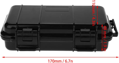 Tbest Small Waterproof Container,Outdoor Waterproof Shockproof Airtight Survival Box Storage Container Case Carry Box Black Dry Storage Box for Fi...