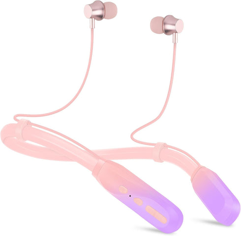 Neckband Bluetooth Headphones, 200H Extra Long Playtime Wireless Stereo Neckband Earbuds with Microphone, Waterproof Balanced Armature Drivers in ...