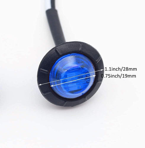 10Pcs 3/4 Inch LED Marker lights Signal Light 12V for Trailer Truck Bus Van(Blue)...
