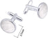 Silver Mother of Pearl Cufflinks in Gift Box Round Cuff Links for Business Wedding Anniversary Dress...
