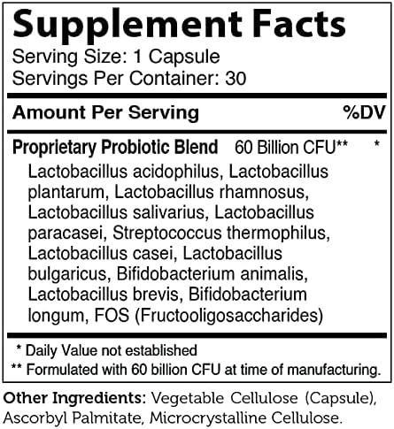 Zahler Biodophilus, 60 Billion Live Cultures Per Serving, Supports Digestive Health,Certified Kosher, 30 Capsules...