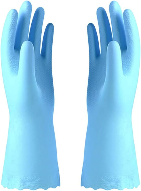 Alimat PluS 1 Pack Reusable Cleaning Gloves Latex Free (Medium), Dishwashing Gloves with Cotton Flock Liner and Embossed Palm, Waterproof Househol...