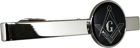 Masonic Freemason Square Compass Tie Clip TieBar Set...