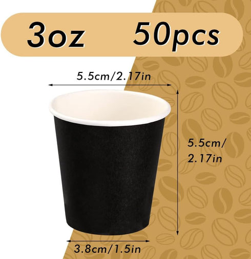 50 Pack 3 oz Paper Cups,Bathroom cups, Espresso Cups, Small Paper Cups for Mouthwash, Snacks, Suitable for Family, Party, Picnic(Black)...