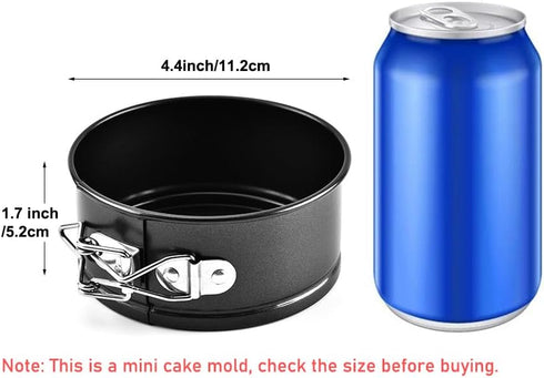 Tellshun 4 Inch Springform Pan Mini Baking Mold Round Leakproof Nonstick Removable Bottom Bakeware for Mini Cheesecakes, Pizza, and Quiches (1, 4 ...