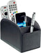 Remote Control Holder Organizer Table Desk Leather Control Storage TV Remote Control Organizer with 4 Spacious Compartments (Black 1)...