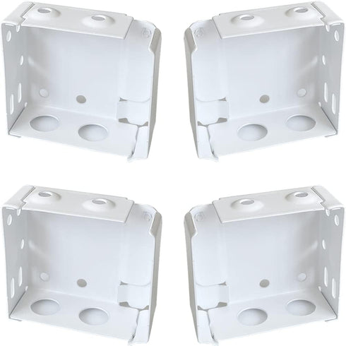 4pcs Box Mounting Bracket 2 Sets for 2inch High Rail Venetian Blinds White Color Head Track End Cover Holder Window Blinds Headrail with 2" x2-1/4...