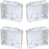 4pcs Box Mounting Bracket 2 Sets for 2inch High Rail Venetian Blinds White Color Head Track End Cover Holder Window Blinds Headrail with 2" x2-1/4...