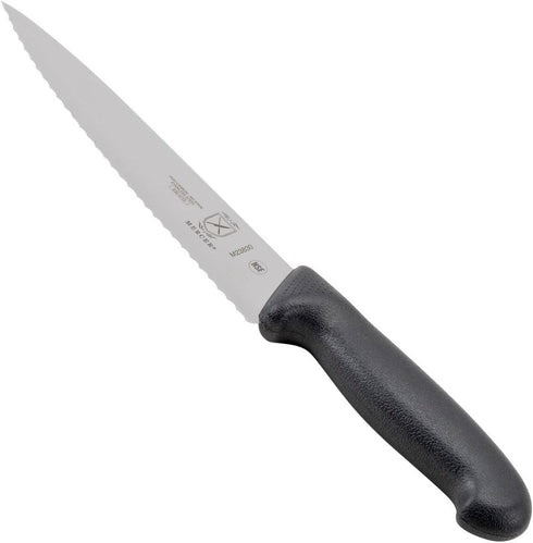 Mercer Culinary M23830 Millennia Black Handle, 7.5-Inch Wavy Edge, Chef's Knife...