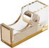 Modern Acrylic Office Supplies Set - Stapler, Tape Dispenser, and Staple Remover - Transparent Acrylic with Gold Hardware - Contemporary Style - I...