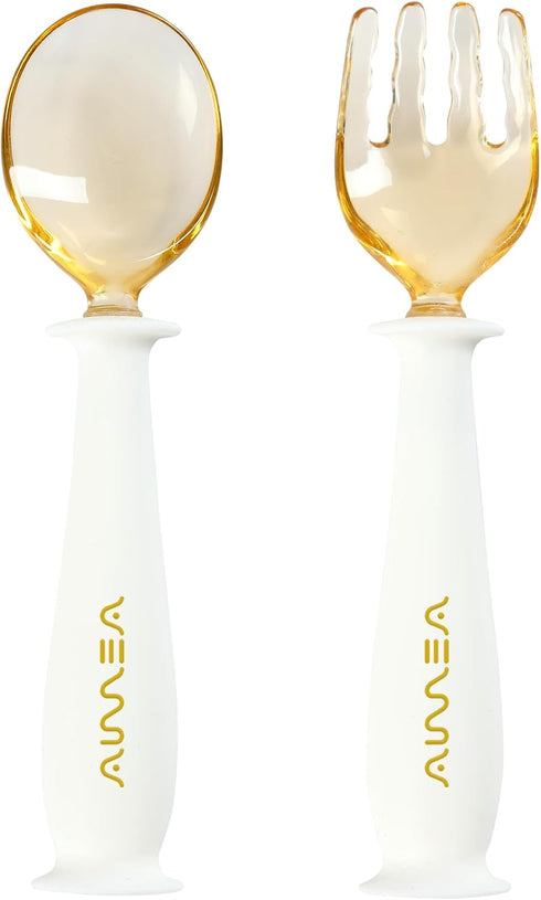 Toddler Forks and Spoons Set with travel case, Kids utensils for self-feeding bendable handle,Safe silicone Children Spoon and Fork,Toddler utensi...