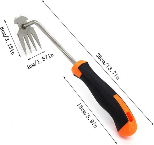 Weeding Artifact Uprooting Tool,Garden Weed Removal Tool Stainless Steel Weed Puller Tool with Rubber Handle,Hand Weed Pulling Tool for Vegetable ...