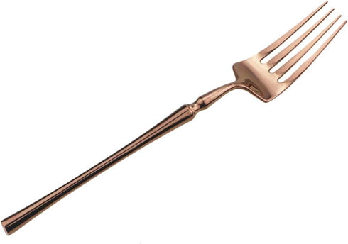 Copper Silverware Set, 5-Piece 18/10 Stainless Steel Flatware Cutlery Set for 1,Mirror Finish, Ideal for Wedding Festival Party Home Kitchen, Dish...