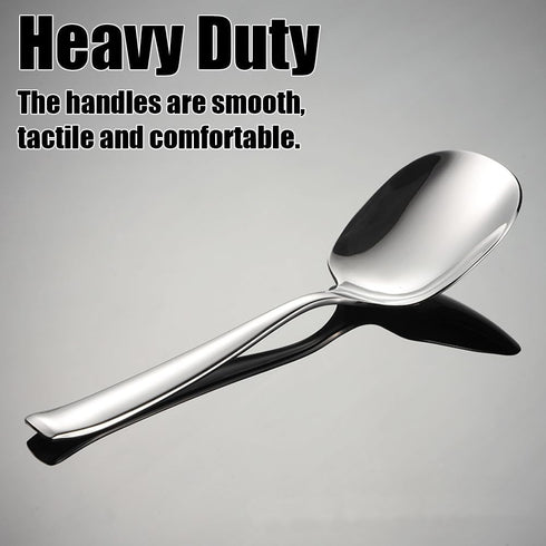 X-Large Buffet Serving Spoons,Heavy Duty Square head Spoons,9.5X2.8 inches 316L Stainless Steel Serving Spoons Pack of 2,Silver...