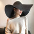 1Pcs Women Wide Brim Straw Hat Foldable Beach Floppy Sun Hat Black...