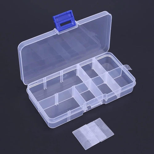 15 Grids Plastic Tray Clear Plastic Beads Storage Boxes with Movable Dividers, Jewelry Organizer for Craft Beads Fishing Hooks(Orange white Buckle...