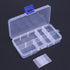15 Grids Plastic Tray Clear Plastic Beads Storage Boxes with Movable Dividers, Jewelry Organizer for Craft Beads Fishing Hooks(Orange white Buckle...